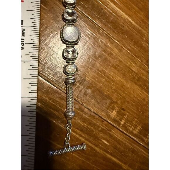 Lori Bonn Sterling Silver Multi-Gemstone Toggle Bracelet – 925 – 7.5” Adjustable - Picture 12 of 15